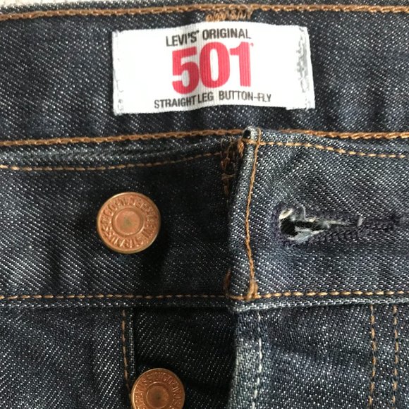 LEVI'S 501 dark wash jeans for MEN W33 L32 - Picture 1 of 4